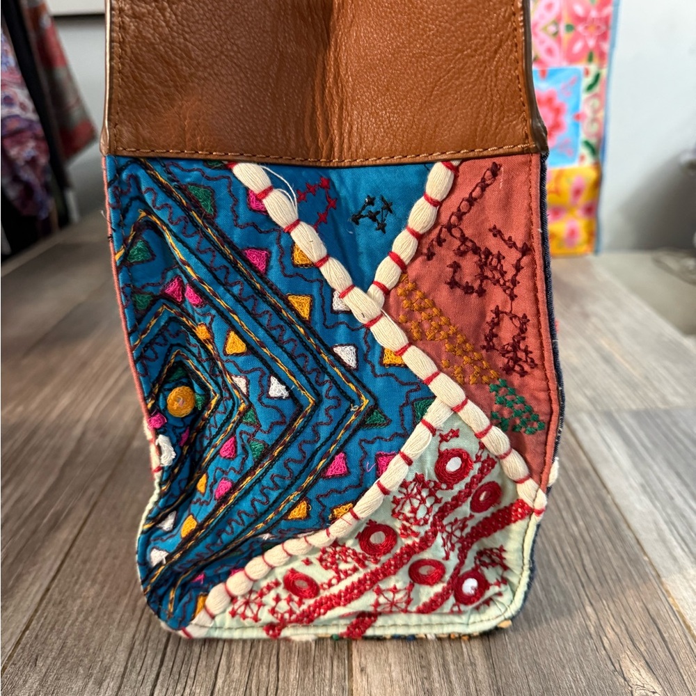 Sam Edelman Multicolor Patchwork Tote With Brown … - image 6